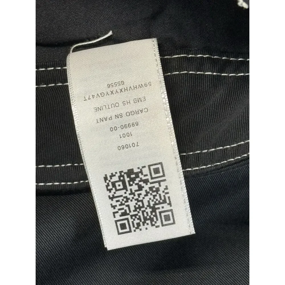 True Religion Men's Black Twill Cargo Pants 34